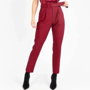 Kittenish Wine Night High Waisted Pants - L